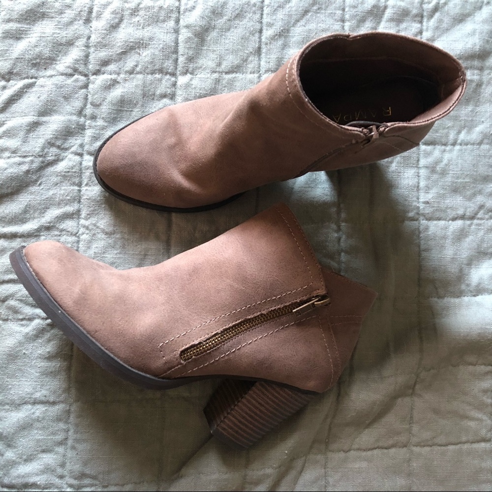 Taupe booties heels